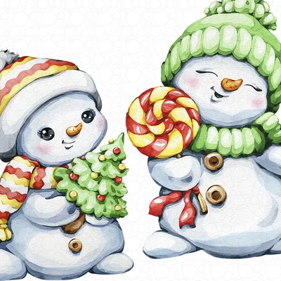 Снеговички иллюстрации — Liliya Shinkarenko