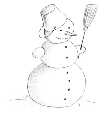 Картинка очень интересный снеговик ❤ для срисовки