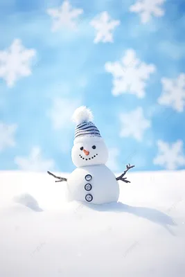 снеговик сидит на снежной поверхности Фон Обои Изображение для бесплатной  загрузки - Pngtree