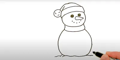 Векторный рисунок снеговик минимализм» — создано в Шедевруме