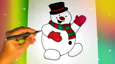 танцующие веселые снеговики, дети ручные нарисованные рисунки с акварелью  Стоковое Изображение - изображение насчитывающей рука, приветствие:  236032789