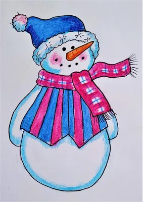 Веселый снеговик - Новый год - Раскраски антистресс