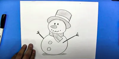 How to Draw a Snowman step by step for the New year - new year drawings for  kids - YouTube