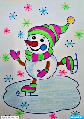 Нарисованная рукой иллюстрация снеговика с красной крышкой изображение_Фото  номер 611491141_PSD Формат изображения_ru.lovepik.com