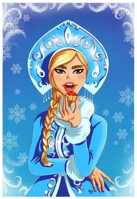 Дед мороз и Снегурочка с шарами иллюстрации — Liliya Shinkarenko