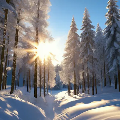 Снежный лес обои для рабочего стола, картинки и фото