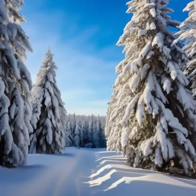 Фон зимний лес (57 фото)
