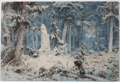 Пазл снежный лес - разгадать онлайн из раздела \"Природа\" бесплатно