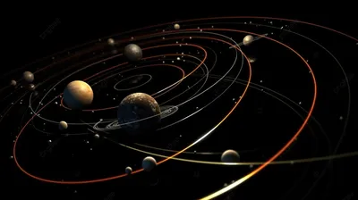 изображена солнечная система, 3d иллюстративная модель солнечной системы с  вращающимися планетами, простые геометрические фигуры, Hd фотография фото  фон картинки и Фото для бесплатной загрузки