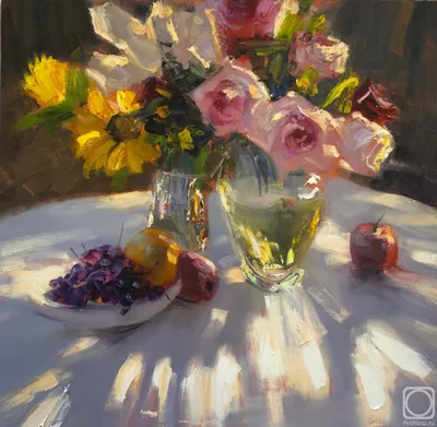 Цветы и солнце» картина Петрова Виктора маслом на холсте — заказать на  ArtNow.ru
