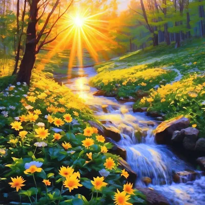 Весна, солнце и деревья стоковое фото. изображение насчитывающей живо -  85427086