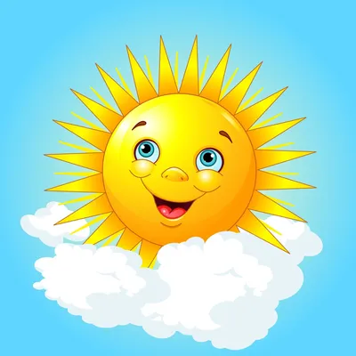 Рисунок солнца с лучами и улыбкой - 76 фото