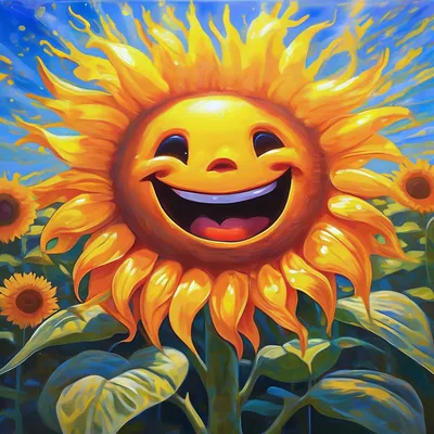 Солнышко улыбается» — создано в Шедевруме