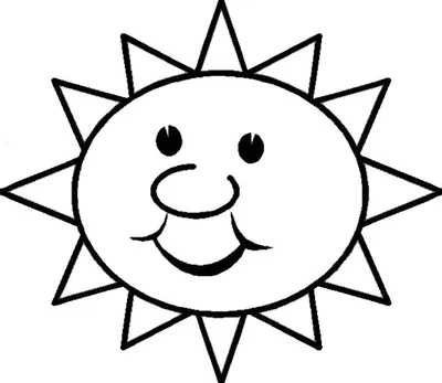 Раскраски Раскраска Солнышко улыбается Раскраски для малышей, скачать  распечатать раскраски.