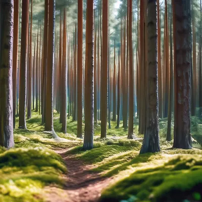 Красивый сосновый лес» — создано в Шедевруме
