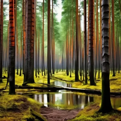 Сосновый лес, эстетично, красиво, …» — создано в Шедевруме