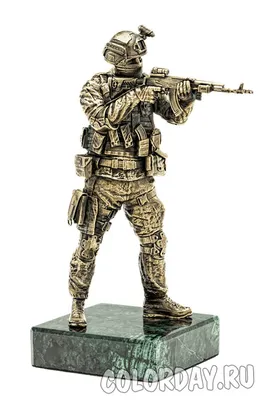 статуэтка бойца группы Альфа спецназа ФСБ из литой бронзы