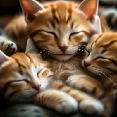 Онлайн пазл «Спящие котята »