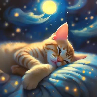 Спокойной ночи, котик» — создано в Шедевруме