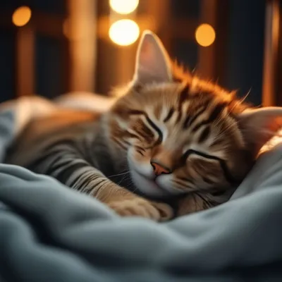 Спокойной ночи. милый котик спит в…» — создано в Шедевруме