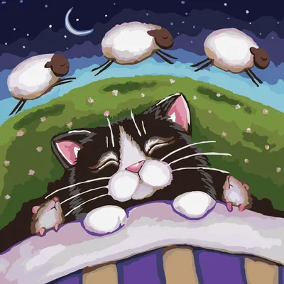 Спокойной ночи, котик!» — создано в Шедевруме