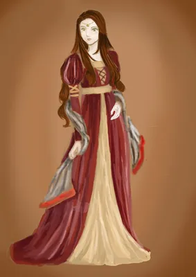 Средневековая дама рисунок - 78 фото