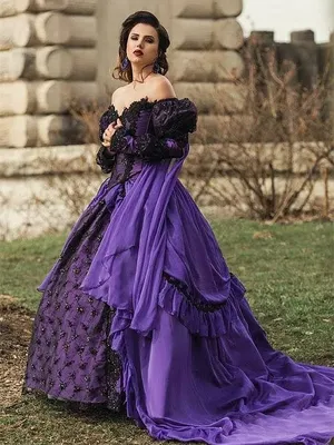 Женское платье в стиле средневековой литературы и искусства, длинное платье  чистого цвета в стиле ретро – купить по низким ценам в интернет-магазине  Joom