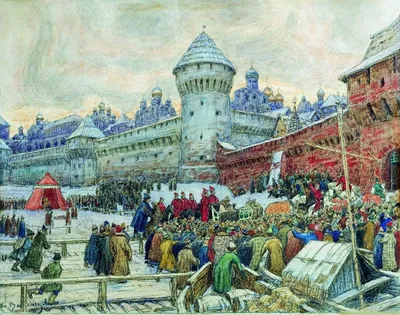 Старая Москва. Отъезд с кулачного боя. 1900-е (картина) — Аполлинарий  Михайлович Васнецов