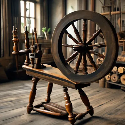 Старинная деревянная прялка с колесом…» — создано в Шедевруме