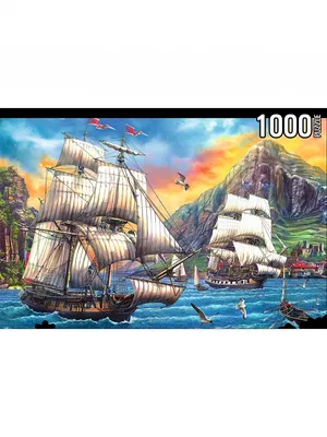 ХК1000-7043 Konigspuzzle. элементов.СТАРИННЫЕ КОРАБЛИ НА ЗАКАТЕ по цене 319  ₽ в Краснодаре | Юг-тойз