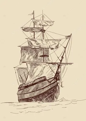 Ретро старые старинные корабли, рисование векторные иллюстрации | Desenho  de navio, Desenho náutico, Desenho de barco