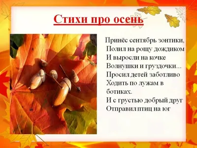 Стихи про осень. Учите наизусть вместе с детьми. — Кристина Вайсман на  TenChat.ru