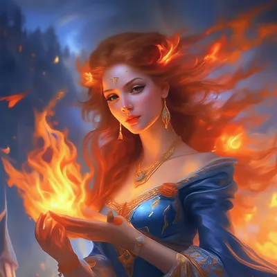 Стихия огня, женщина удивительной …» — создано в Шедевруме