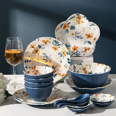 современный японский ресторан цветок керамическая посуда наборы столовая  посуда для завтрака фарфоровое блюдо керамическая посуда| Alibaba.com