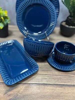 Синяя чайно столовая посуда Vassila: 60 000 тг. - Посуда / кухонная утварь  Алматы на Olx