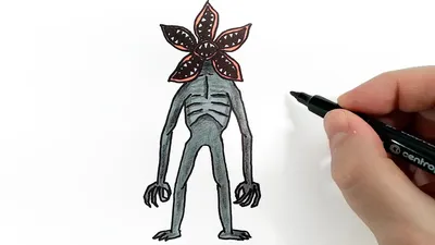 Как нарисовать Демогоргона, Рисование персонажа из сериала Очень странные  дела - YouTube