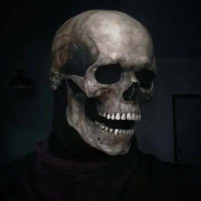Ужас Череп подвижная челюсть Маска Косплей страшный Скелет злой убийца  призрак лицо латексные маски шлем Хэллоуин маскарадные реквизиты для  вечеринки | AliExpress