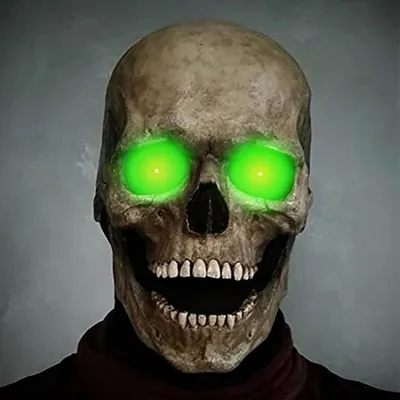 Страшная голова на Хэллоуин, подвижная маска черепа, Реалистичная латексная  маска, страшный скелет, головной убор, страшные искусственные реквизиты |  AliExpress