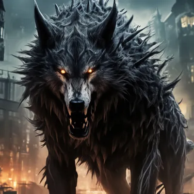 Большой и страшный серый волк стиле…» — создано в Шедевруме
