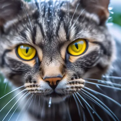 Страшный кот зияющая стоковое фото. изображение насчитывающей глаза -  169071312
