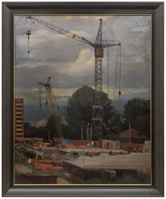 Картина «Стройка» Бумага, Акварель 2022 г.
