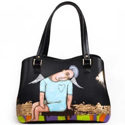 Большая сумка с рисунком \"Этно Ангел\" - арт. AA350051 - купить в интернет  магазине дизайнерских сумок Pelle Volare™