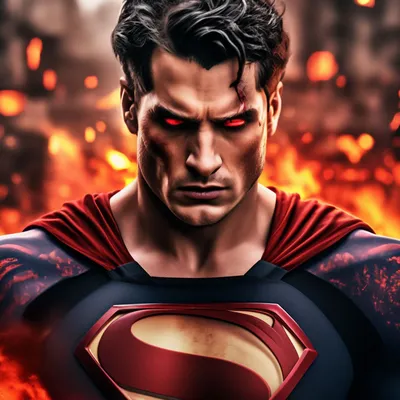 Супермен, огненные горячие красные …» — создано в Шедевруме