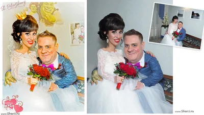Заказать шарж по фотографии на годовщину свадьбы - Портреты и шаржи по  фотографии в Екатеринбурге