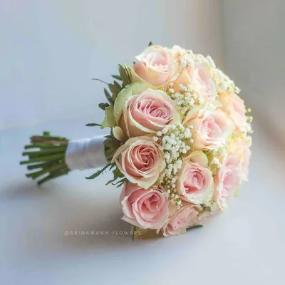 Свадебный букет невесты из роз и пионовидных роз - Флористический салон  Fl-er