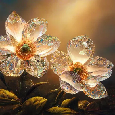 Сверкающие цветы из хрусталя, яркое …» — создано в Шедевруме