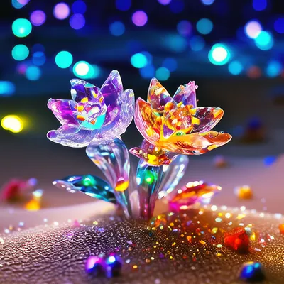 Прекрасные сверкающие стеклянные цветы…» — создано в Шедевруме