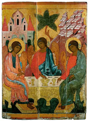 Купить старинную Икона Святая Троица Ветхозаветная в антикварном магазине  Оранта в Москве артикул 162-21