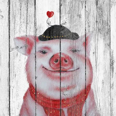 Рисунок отпечатка пальца свиньи животного свиного портрета | Премиум векторы