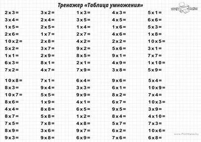 Учебный плакат \"Таблица умножения\": Формат А4 – купить по цене: 12,60 руб.  в интернет-магазине УчМаг